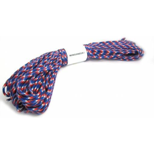 Foto - Paracord kötél Type 550 Type III - Piros, kék, fehér; 30 méter
